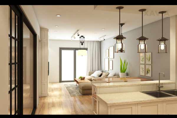 Hoàn thiện thiết kế nội thất 200 triệu cho căn hộ 100m2
