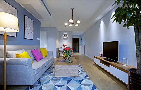 Thiết kế nội thất căn hộ chung cư 75m2 màu tím đầy quyến rũ
